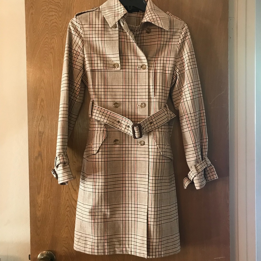 Women’s Express Plaid Trench Coat